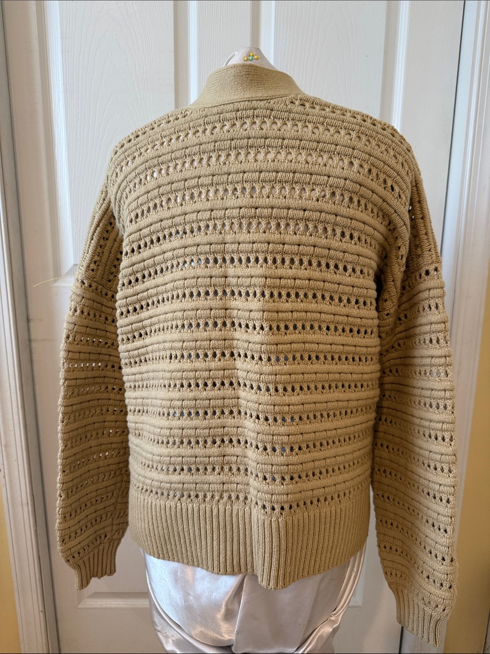Mint - Madewell Tanfield Open-Knit Button Cardigan in Tan ( sz sm) - Picture 3 of 5